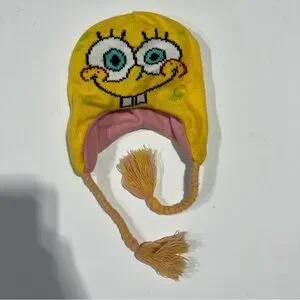 SpongeBob SquarePants Kids Yellow and Pink Beanie
